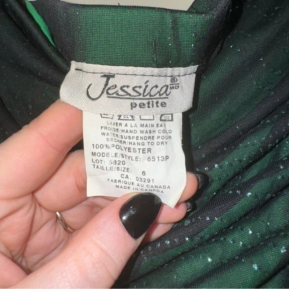 Women’s Jessica Y2K Green Black Sparkle Mesh Tube Top Party Formal Dress Size: 6 - Picture 7 of 15